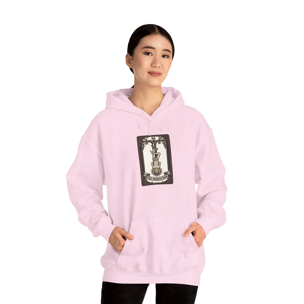 The Hanged Man Tarot Card Hoodie - Heavy Blend Fleece Pullover - Unisex White