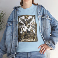 The Lovers Tarot Card Graphic T-Shirt - Heavy Cotton Classic Fit Tee - Unisex White