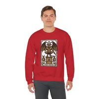 Devil Tarot Card Graphic Sweatshirt - Heavy Blend Fleece Crewneck - Unisex White