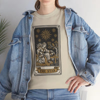 Tarot The Star Card Graphic T-Shirt - Heavy Cotton Classic Fit Tee - Unisex Off White