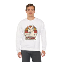 Sphynx Retro 70s Sunset Breeds Sweatshirt - Heavy Blend Crewneck Fleece - Unisex Ash