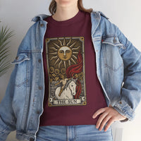 Tarot The Sun Card T-Shirt - Medium Weight 100% Cotton Tee - Unisex White