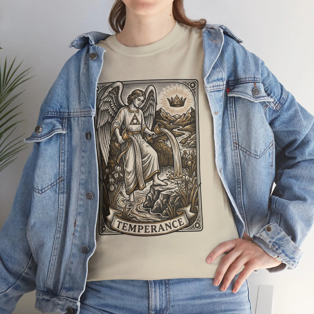 Temperance Angel Tarot Card T-Shirt - Heavy Cotton Classic Fit Tee - Unisex White