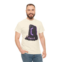 Perthro Rune Mystery Graphic T-Shirt - Heavy Cotton Classic Fit Crewneck Tee - Unisex White