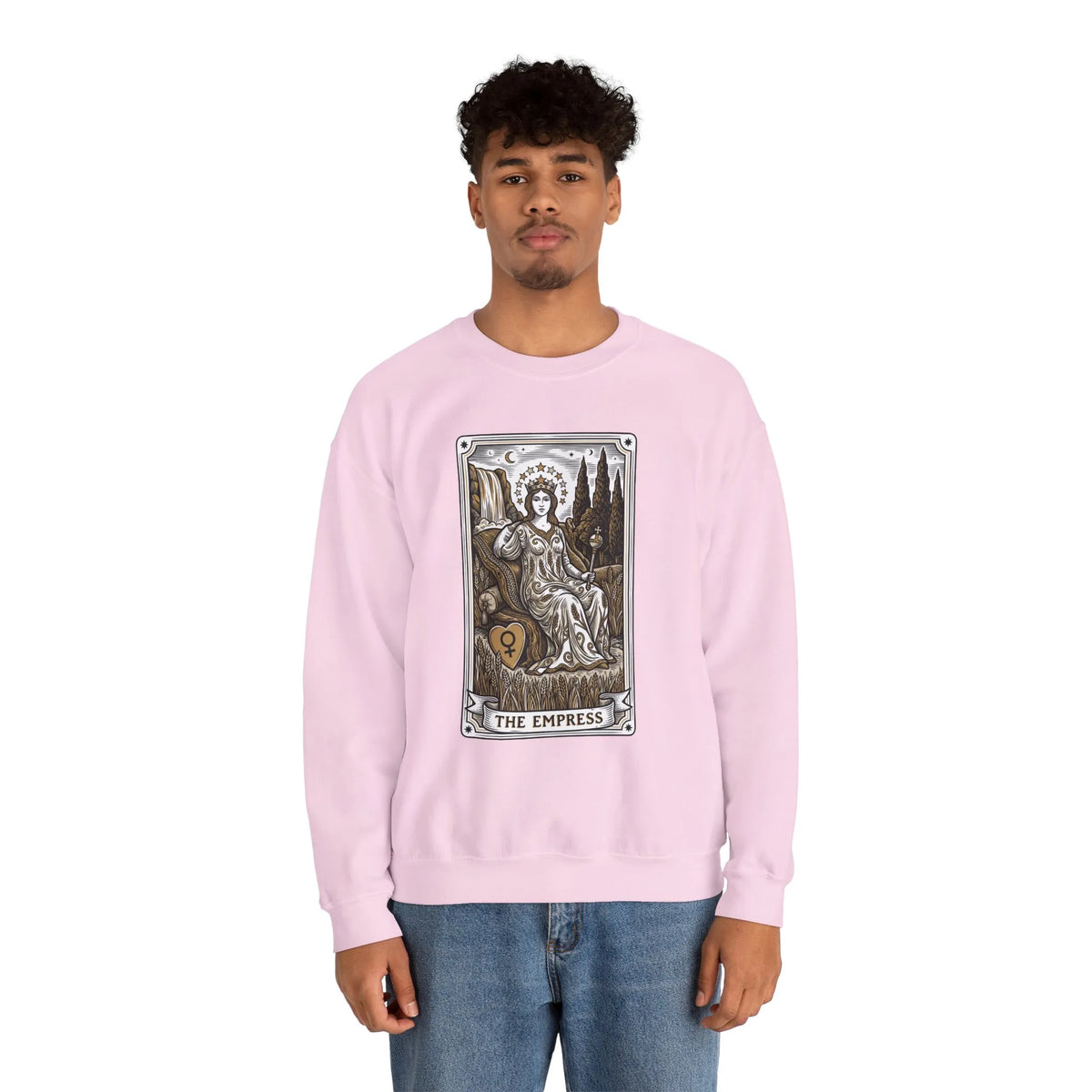 Major Arcana Empress Tarot Card Sweatshirt - Soft Heavy Blend Crewneck - Unisex White