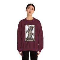 The Tower Tarot Card Sweatshirt - Heavy Blend Fleece Crewneck - Unisex White