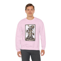 The Tower Tarot Card Sweatshirt - Heavy Blend Fleece Crewneck - Unisex White