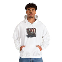 Longship Prow Viking Dog Hoodie - Cozy Cotton Poly Fleece - Unisex White