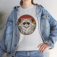 Persian Cool Cats 70s Sunset Aviators T-Shirt - Heavy Cotton Classic Fit Tee - Unisex White