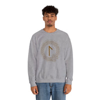 Laguz Rune Knotwork Graphic Sweatshirt - Heavy Blend Cotton Poly Fleece - Unisex White