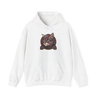 Viking Berserker Cat Warpaint Hoodie - Soft Cotton-Poly Fleece Pullover - Unisex Ash