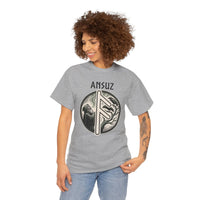 Ansuz Rune Divine Speech Graphic T-Shirt - Heavy Cotton Classic Fit Tee - Unisex White