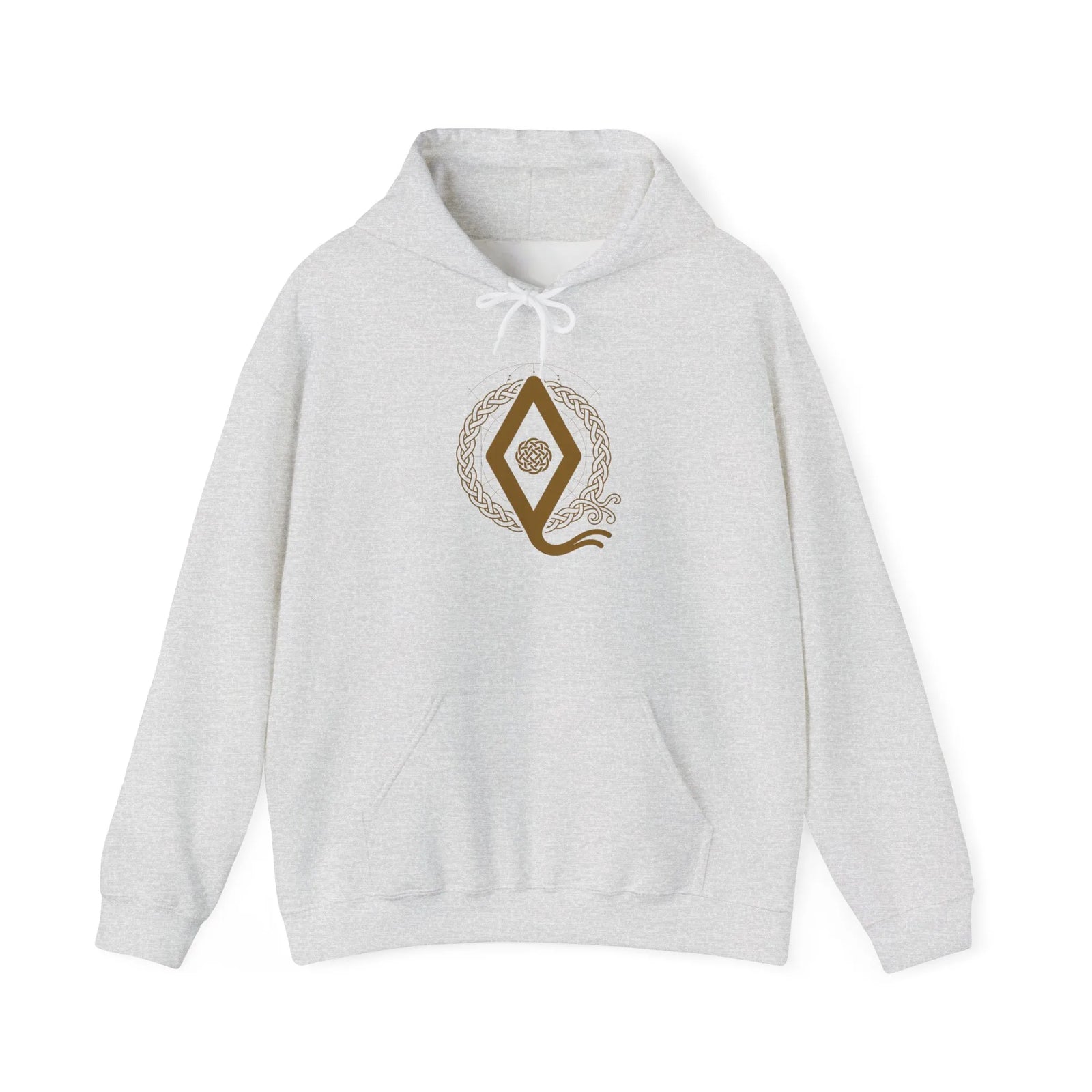 Ingwaz Rune Symbol Hoodie - Heavy Blend Fleece Pullover - Unisex Off White