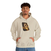 Ingwaz Runic Seed Hoodie - Warm Cotton Blend Pullover - Unisex White